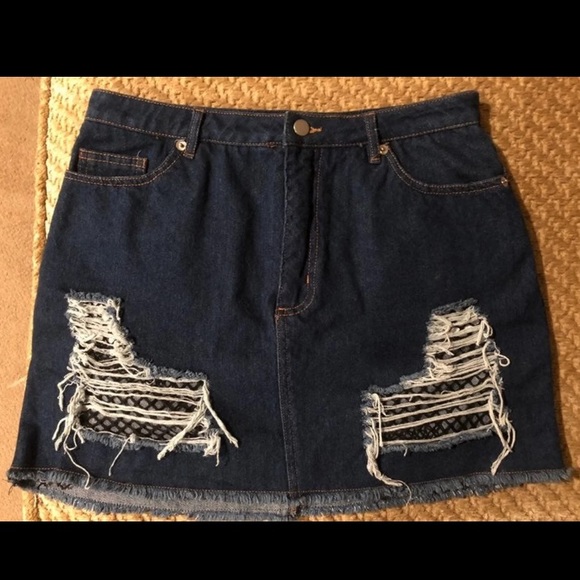 Dolls Kill Denim Skirt - Picture 1 of 5